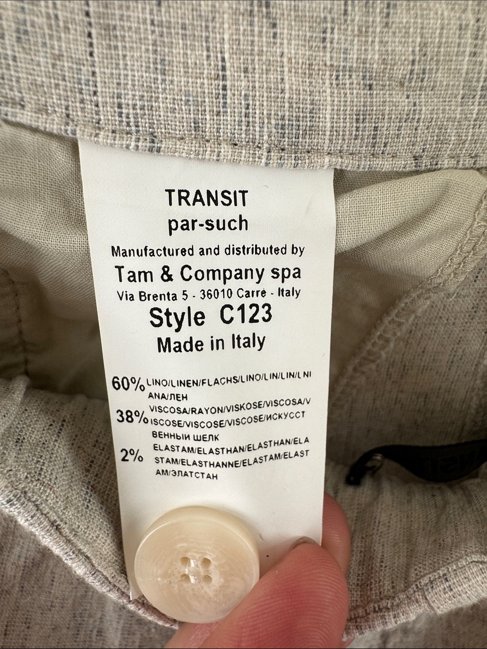 TRANSIT PAR-SUCH Barrel Leg Crop- Lightweight Linen Blend Pants - Made in Italy - Picture 3 of 10